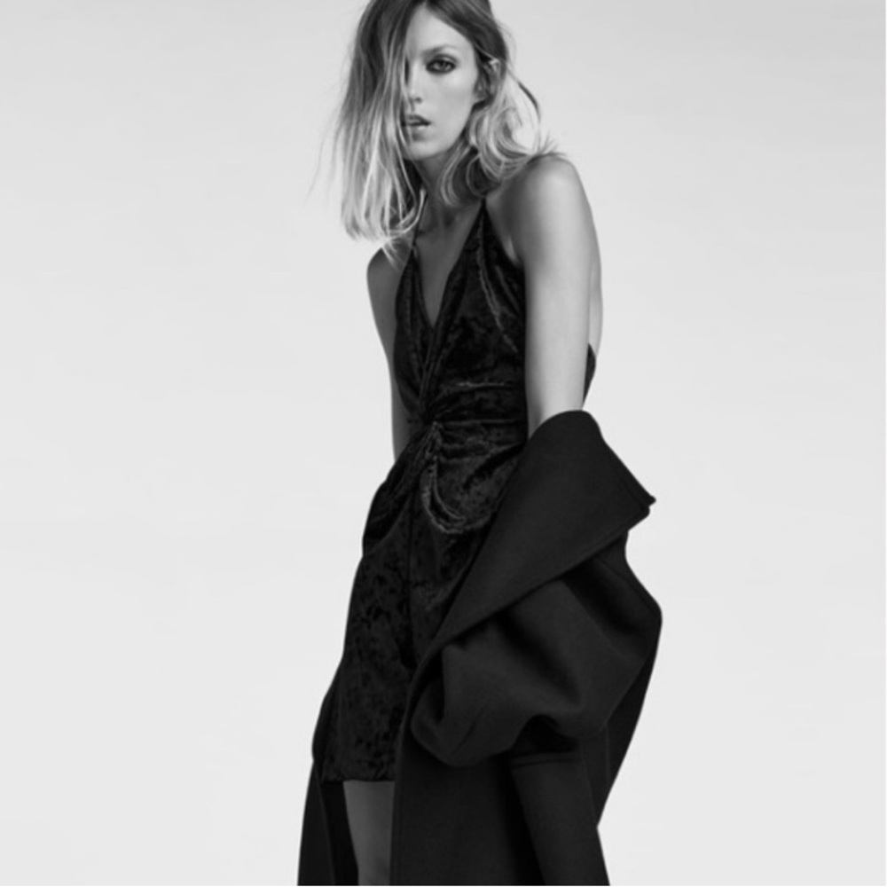 Zara Velvet Black Dress